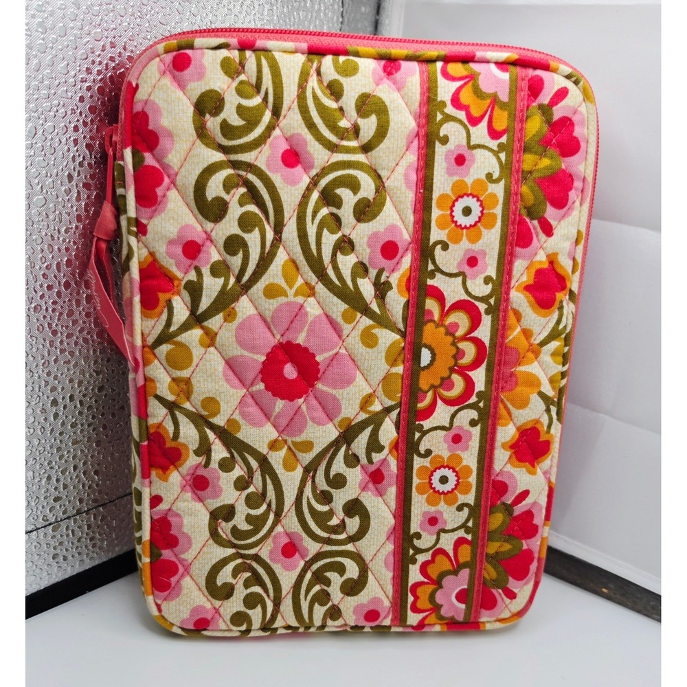Vera Bradley Folkloric Floral Quilted Cotton Tablet Sleeve iPad Mini Case Pink